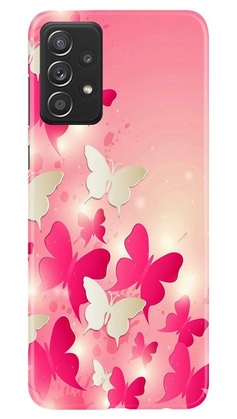 White Pick Butterflies Mobile Back Case for Samsung Galaxy A72 (Design - 28) White Pick Butterflies Case for Samsung Galaxy A72