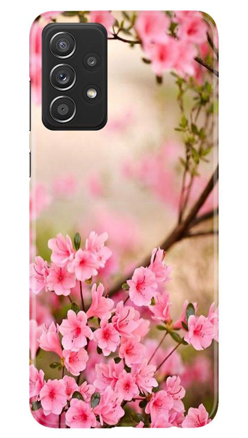 Pink flowers Mobile Back Case for Samsung Galaxy A52 (Design - 69) Pink flowers Case for Samsung Galaxy A52