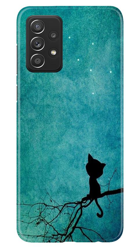 Moon cat Mobile Back Case for Samsung Galaxy A52 5G (Design - 70) Moon cat Case for Samsung Galaxy A52 5G