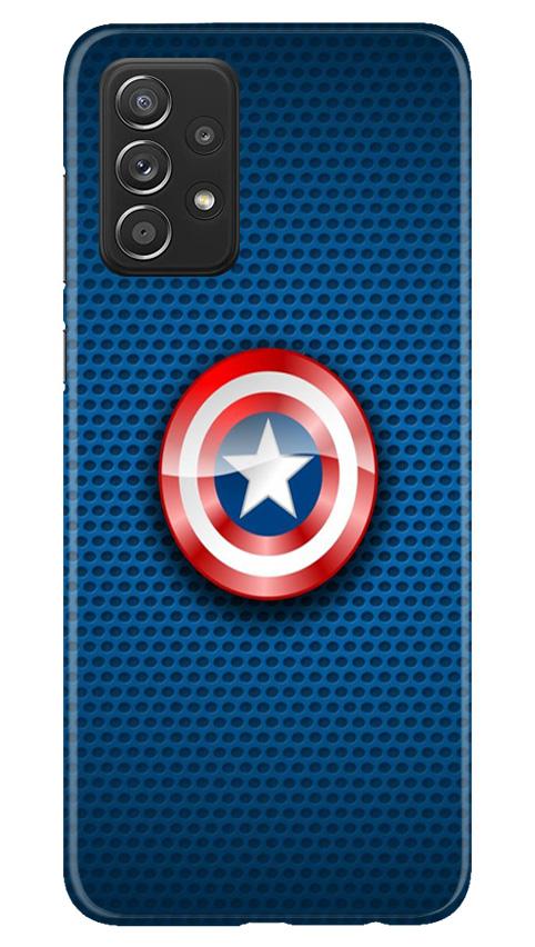Captain America Shield Mobile Back Case for Samsung Galaxy A52 5G (Design - 253) Captain America Shield Case for Samsung Galaxy A52 5G (Design No. 253)