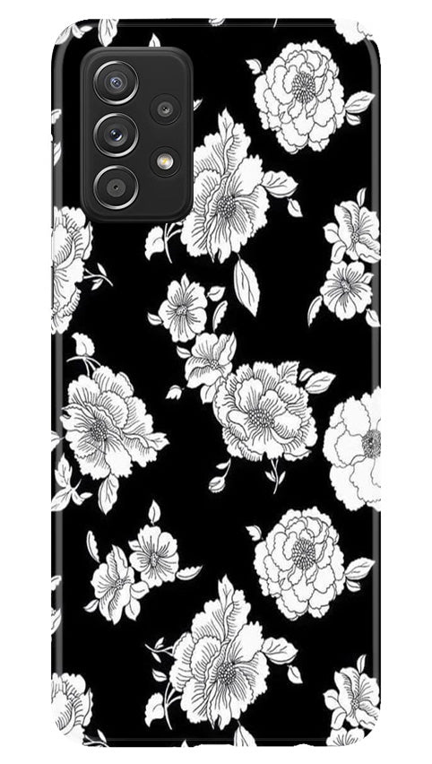White flowers Black Background Mobile Back Case for Samsung Galaxy A53 (Design - 9) White flowers Black Background Case for Samsung Galaxy A53