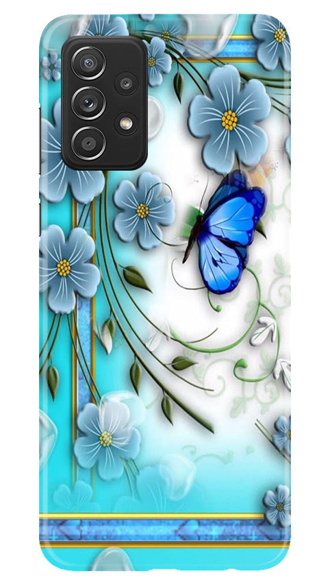 Blue Butterfly Mobile Back Case for Samsung Galaxy A53 (Design - 21) Blue Butterfly Case for Samsung Galaxy A53