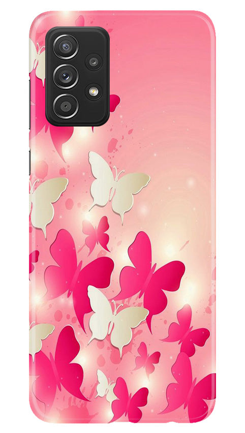 White Pick Butterflies Mobile Back Case for Samsung Galaxy A53 (Design - 28) White Pick Butterflies Case for Samsung Galaxy A53