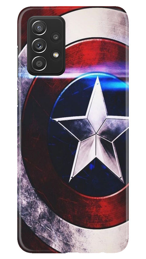 Captain America Shield Mobile Back Case for Samsung Galaxy A23 (Design - 219) Captain America Shield Case for Samsung Galaxy A23 (Design No. 219)
