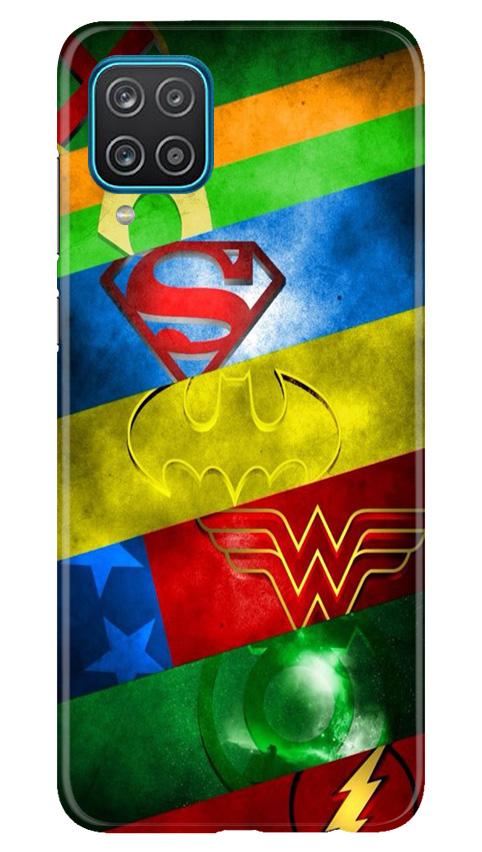 Superheros Logo Mobile Back Case for Samsung Galaxy F12 (Design - 251) Superheros Logo Case for Samsung Galaxy F12 (Design No. 251)