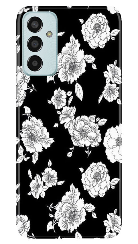 White flowers Black Background Mobile Back Case for Samsung Galaxy M13 (Design - 9) White flowers Black Background Case for Samsung Galaxy M13