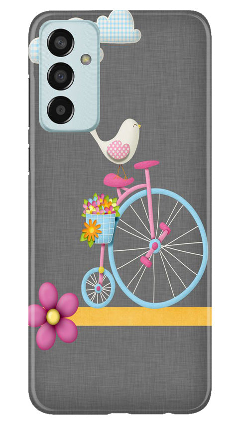 Sparron with cycle Mobile Back Case for Samsung Galaxy M13 (Design - 34) Sparron with cycle Case for Samsung Galaxy M13