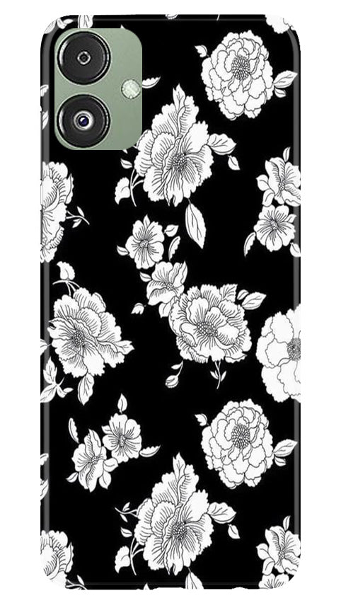White flowers Black Background Mobile Back Case for Samsung Galaxy F14 5G (Design - 9) White flowers Black Background Case for Samsung Galaxy F14 5G