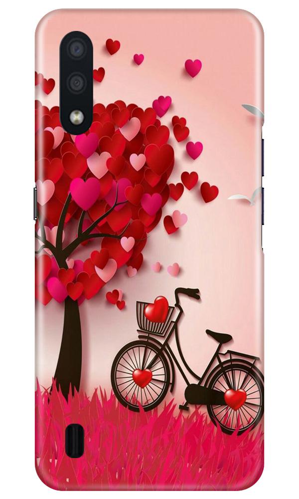 Red Heart Cycle Mobile Back Case for Samsung Galaxy M01 (Design - 222) Red Heart Cycle Case for Samsung Galaxy M01 (Design No. 222)
