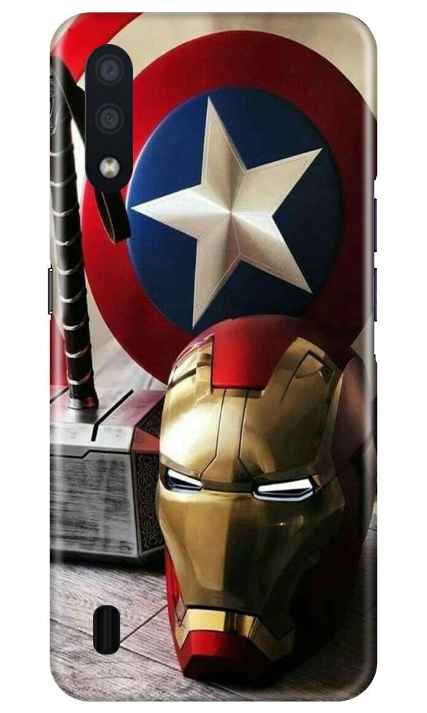 Ironman Captain America Mobile Back Case for Samsung Galaxy M01 (Design - 254) Ironman Captain America Case for Samsung Galaxy M01 (Design No. 254)