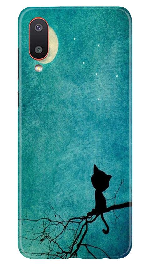 Moon cat Mobile Back Case for Samsung Galaxy M02 (Design - 70) Moon cat Case for Samsung Galaxy M02