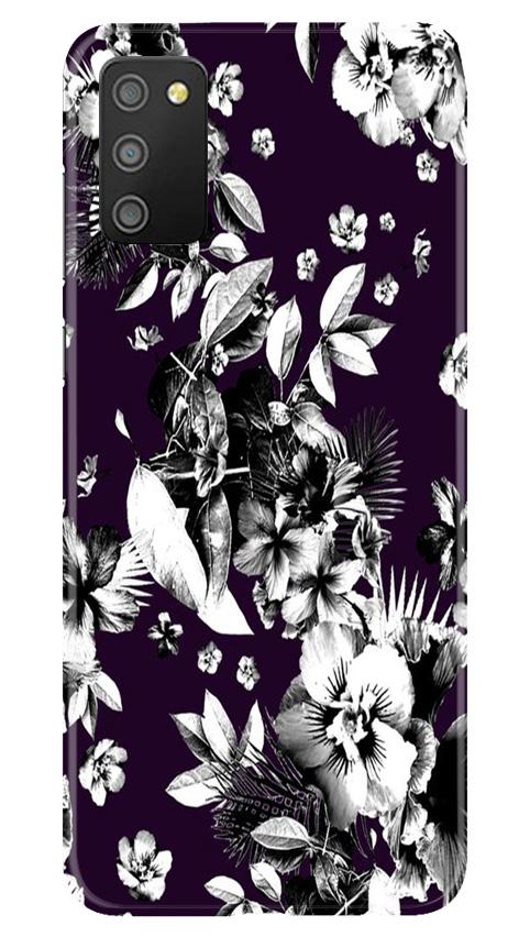 white flowers Mobile Back Case for Samsung Galaxy F02s (Design - 7) white flowers Case for Samsung Galaxy F02s