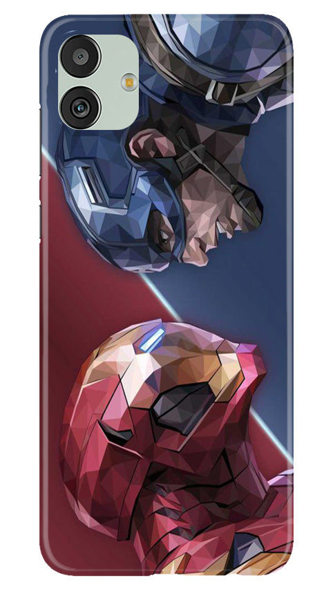 Ironman Captain America Mobile Back Case for Samsung Galaxy M13 5G (Design - 214) Ironman Captain America Case for Samsung Galaxy M13 5G (Design No. 214)