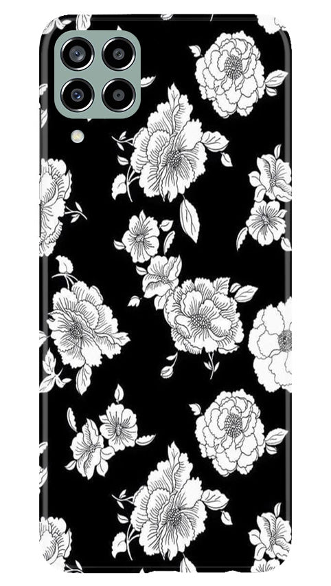 White flowers Black Background Mobile Back Case for Samsung Galaxy M33 5G (Design - 9) White flowers Black Background Case for Samsung Galaxy M33 5G