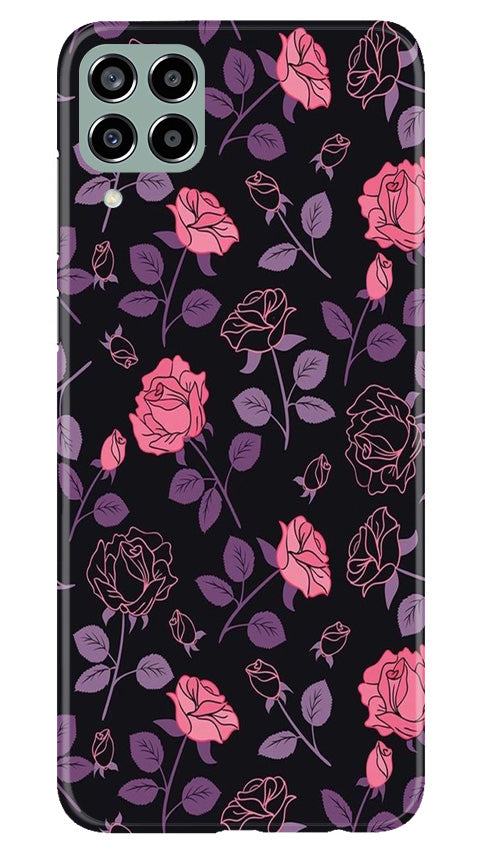 Rose Black Background Mobile Back Case for Samsung Galaxy M33 5G (Design - 27) Rose Black Background Case for Samsung Galaxy M33 5G