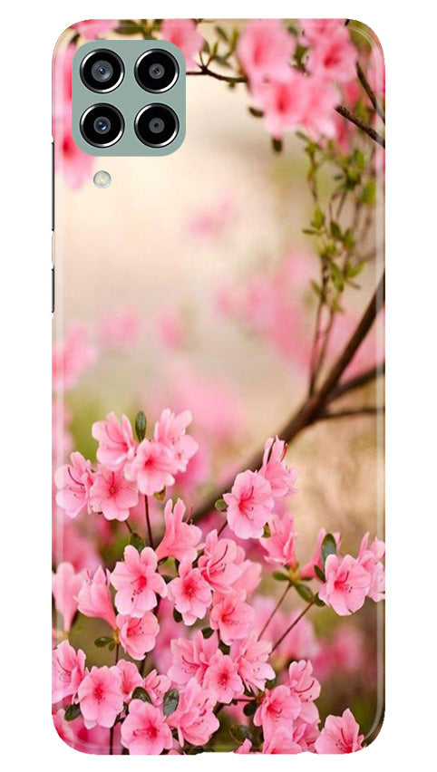 Pink flowers Mobile Back Case for Samsung Galaxy M33 5G (Design - 69) Pink flowers Case for Samsung Galaxy M33 5G