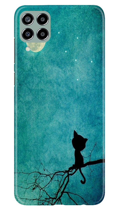 Moon cat Mobile Back Case for Samsung Galaxy M33 5G (Design - 70) Moon cat Case for Samsung Galaxy M33 5G