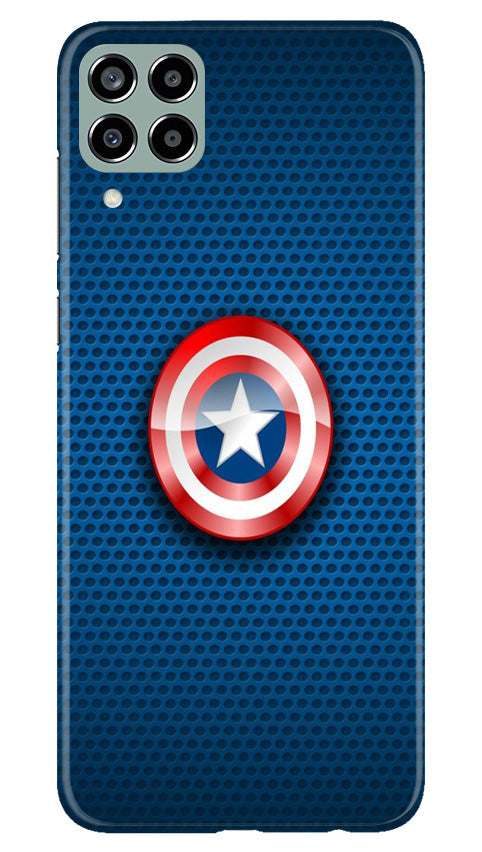 Captain America Shield Mobile Back Case for Samsung Galaxy M33 5G (Design - 222) Captain America Shield Case for Samsung Galaxy M33 5G (Design No. 222)