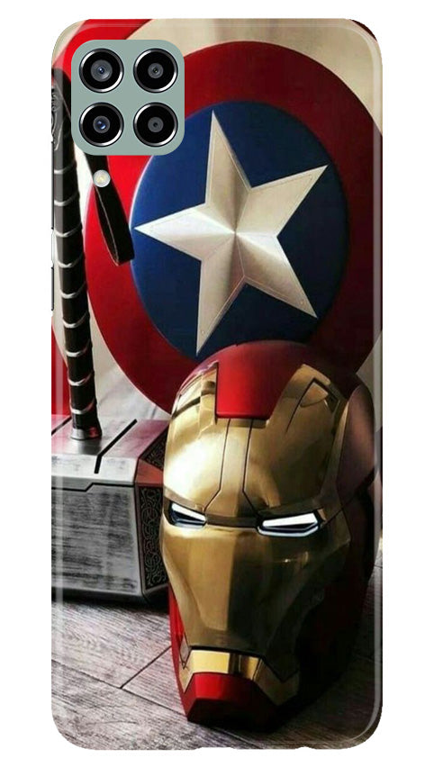 Ironman Captain America Mobile Back Case for Samsung Galaxy M33 5G (Design - 223) Ironman Captain America Case for Samsung Galaxy M33 5G (Design No. 223)