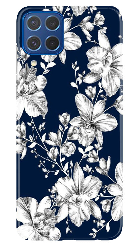 White flowers Blue Background Mobile Back Case for Samsung Galaxy M62 (Design - 14) White flowers Blue Background Case for Samsung Galaxy M62