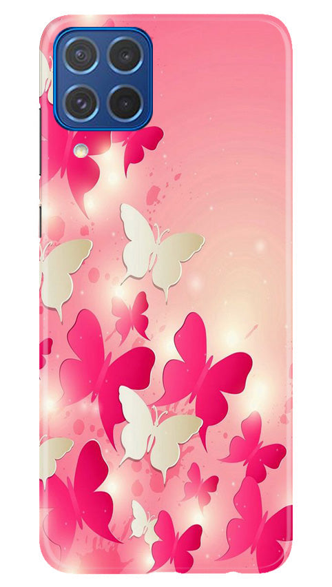 White Pick Butterflies Mobile Back Case for Samsung Galaxy M62 (Design - 28) White Pick Butterflies Case for Samsung Galaxy M62