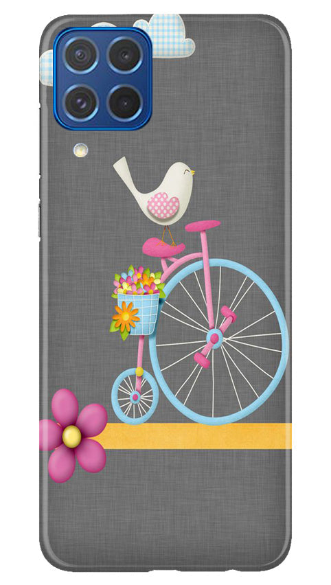Sparron with cycle Mobile Back Case for Samsung Galaxy M62 (Design - 34) Sparron with cycle Case for Samsung Galaxy M62