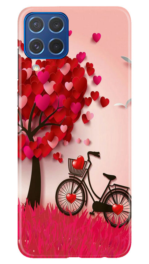 Red Heart Cycle Mobile Back Case for Samsung Galaxy M62 (Design - 191) Red Heart Cycle Case for Samsung Galaxy M62 (Design No. 191)