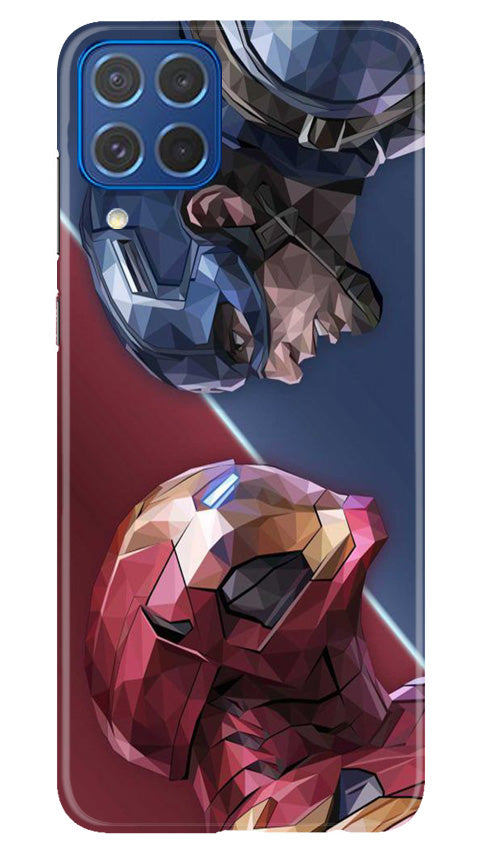 Ironman Captain America Mobile Back Case for Samsung Galaxy M62 (Design - 214) Ironman Captain America Case for Samsung Galaxy M62 (Design No. 214)