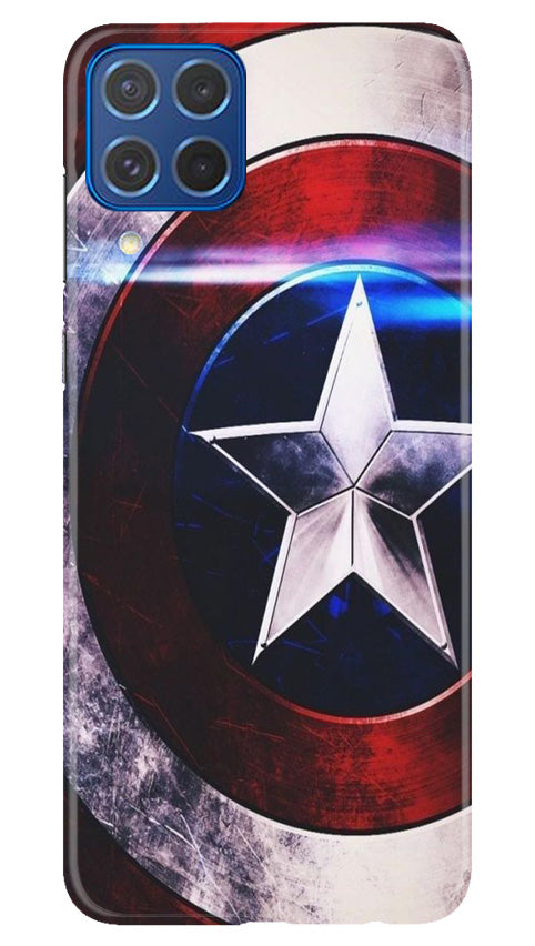 Captain America Shield Mobile Back Case for Samsung Galaxy M62 (Design - 219) Captain America Shield Case for Samsung Galaxy M62 (Design No. 219)
