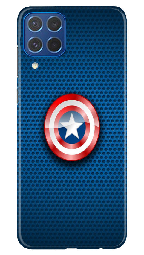 Captain America Shield Mobile Back Case for Samsung Galaxy M62 (Design - 222) Captain America Shield Case for Samsung Galaxy M62 (Design No. 222)