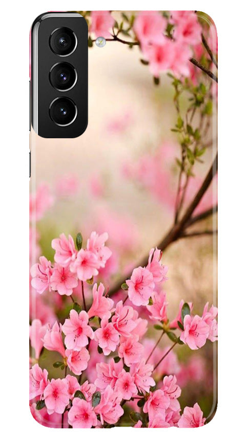 Pink flowers Mobile Back Case for Samsung Galaxy S22 Plus (Design - 69) Pink flowers Case for Samsung Galaxy S22 Plus