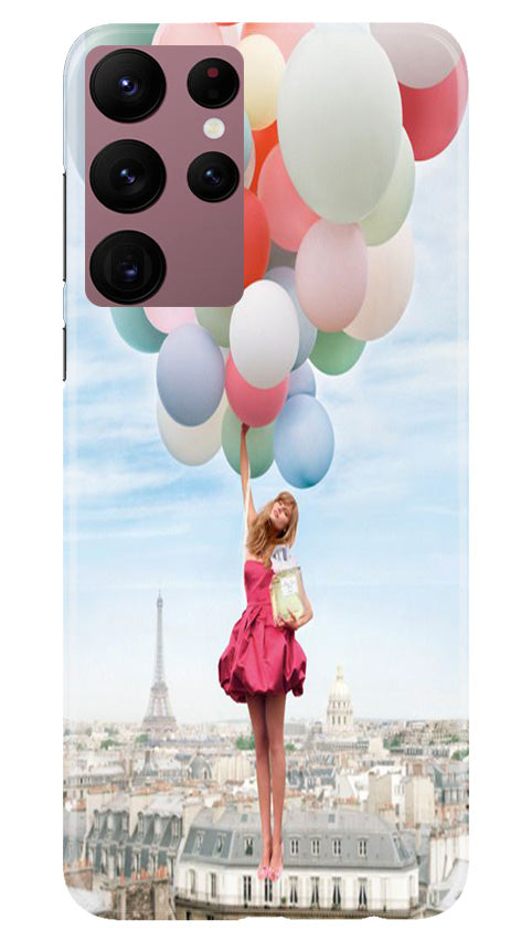 Girl with Baloon Mobile Back Case for Samsung Galaxy S22 Ultra (Design - 84) Girl with Baloon Case for Samsung Galaxy S22 Ultra