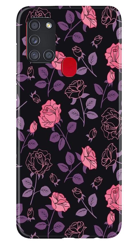 Rose Pattern Mobile Back Case for Samsung Galaxy A21s (Design - 2) Rose Pattern Case for Samsung Galaxy A21s