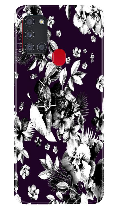 white flowers Mobile Back Case for Samsung Galaxy A21s (Design - 7) white flowers Case for Samsung Galaxy A21s