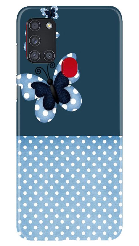 White dots Butterfly Mobile Back Case for Samsung Galaxy A21s (Design - 31) White dots Butterfly Case for Samsung Galaxy A21s