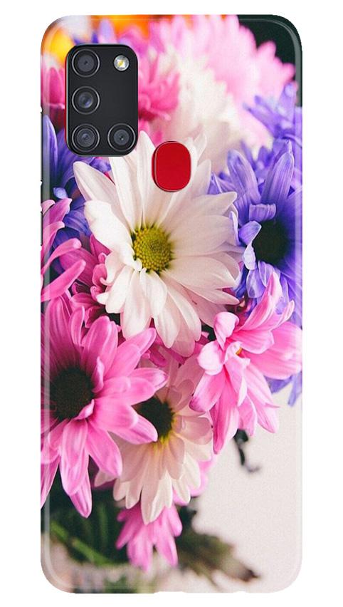 Coloful Daisy Mobile Back Case for Samsung Galaxy A21s (Design - 73) Coloful Daisy Case for Samsung Galaxy A21s