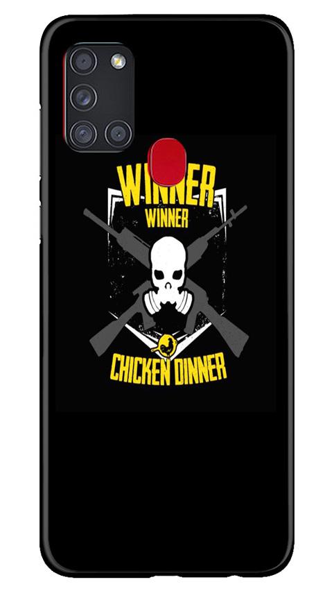 Winner Winner Chicken Dinner Mobile Back Case for Samsung Galaxy A21s (Design - 178) Winner Winner Chicken Dinner Case for Samsung Galaxy A21s (Design - 178)