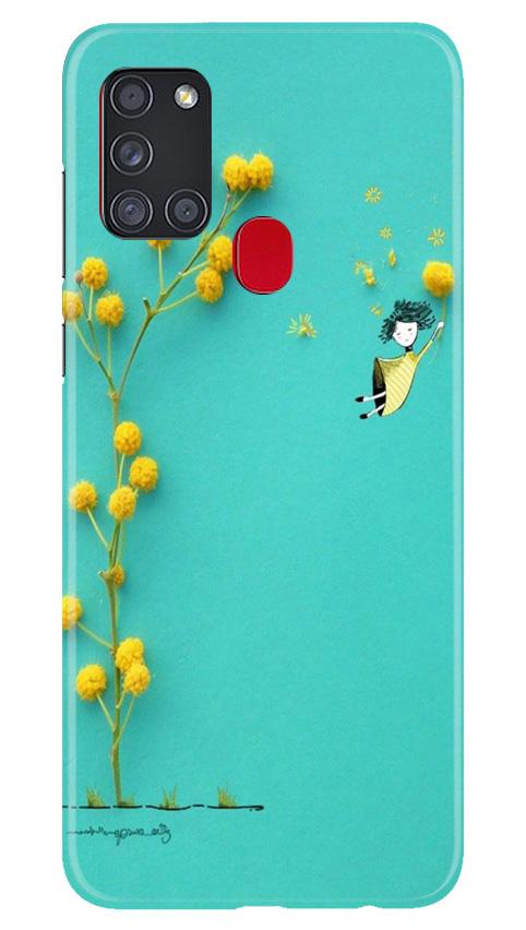 Flowers Girl Mobile Back Case for Samsung Galaxy A21s (Design - 216) Flowers Girl Case for Samsung Galaxy A21s (Design No. 216)