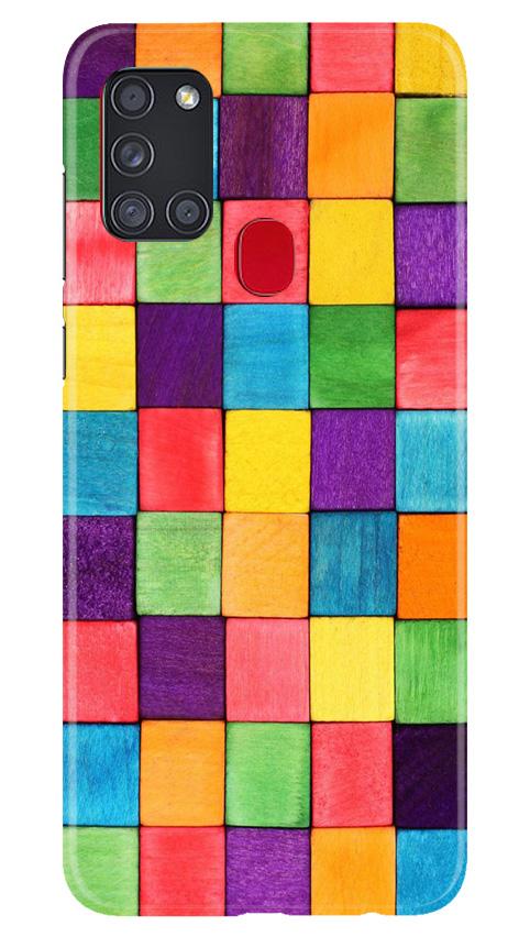Colorful Square Mobile Back Case for Samsung Galaxy A21s (Design - 218) Colorful Square Case for Samsung Galaxy A21s (Design No. 218)