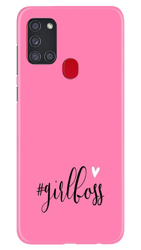 Girl Boss Pink Mobile Back Case for Samsung Galaxy A21s (Design - 269) Girl Boss Pink Case for Samsung Galaxy A21s (Design No. 269)