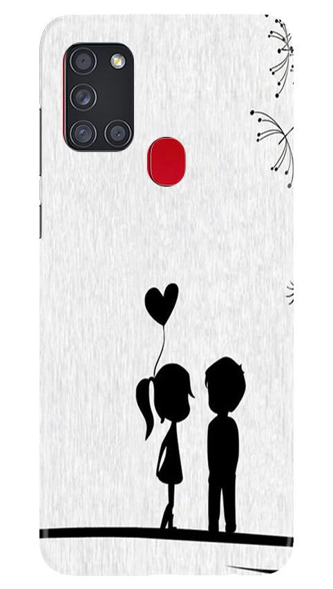 Cute Kid Couple Mobile Back Case for Samsung Galaxy A21s (Design - 283) Cute Kid Couple Case for Samsung Galaxy A21s (Design No. 283)