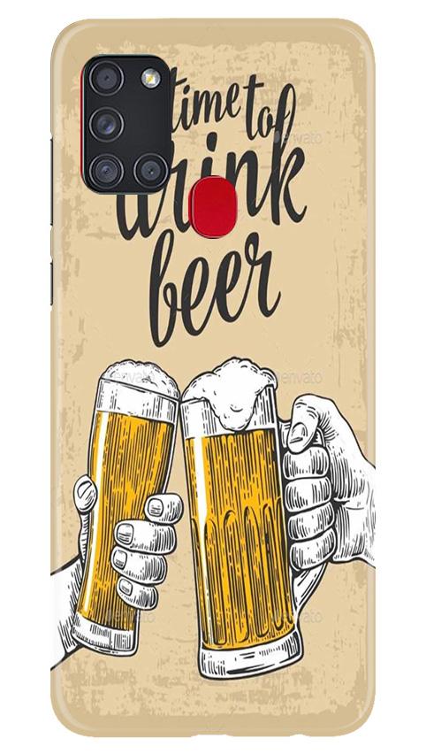 Drink Beer Mobile Back Case for Samsung Galaxy A21s (Design - 328) Drink Beer Mobile Back Case for Samsung Galaxy A21s (Design - 328)