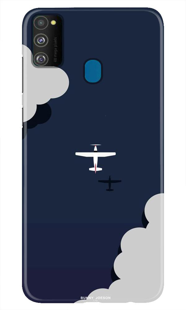 Clouds Plane Mobile Back Case for Samsung Galaxy M21 (Design 196)