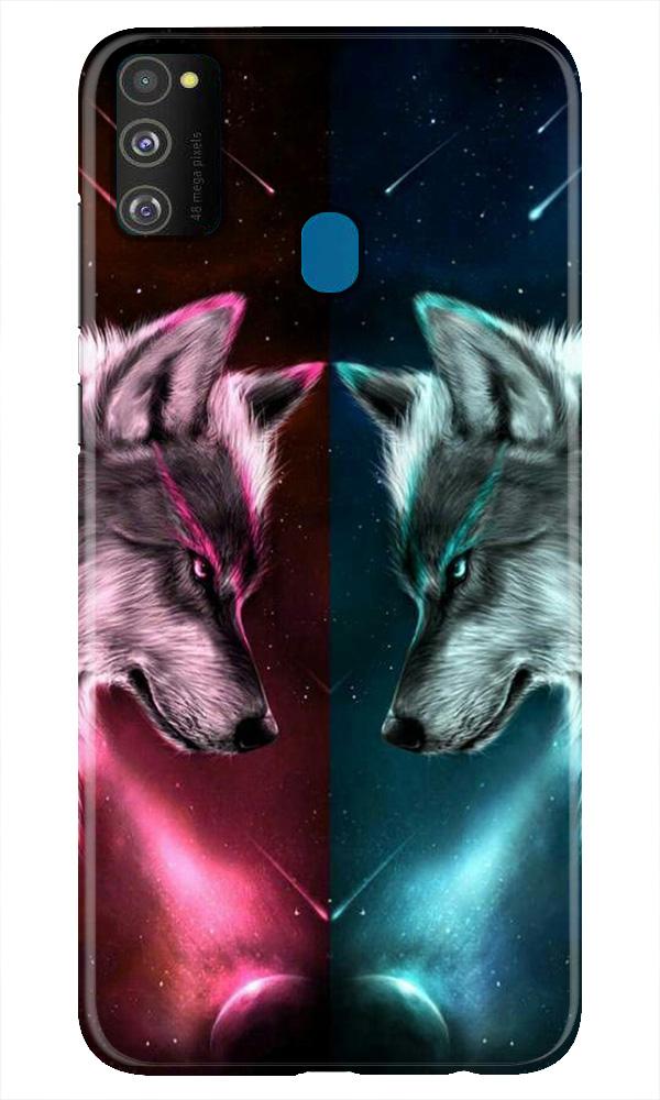 Wolf fight Mobile Back Case for Samsung Galaxy M21 (Design - 221) Wolf fight Case for Samsung Galaxy M21 (Design No. 221)
