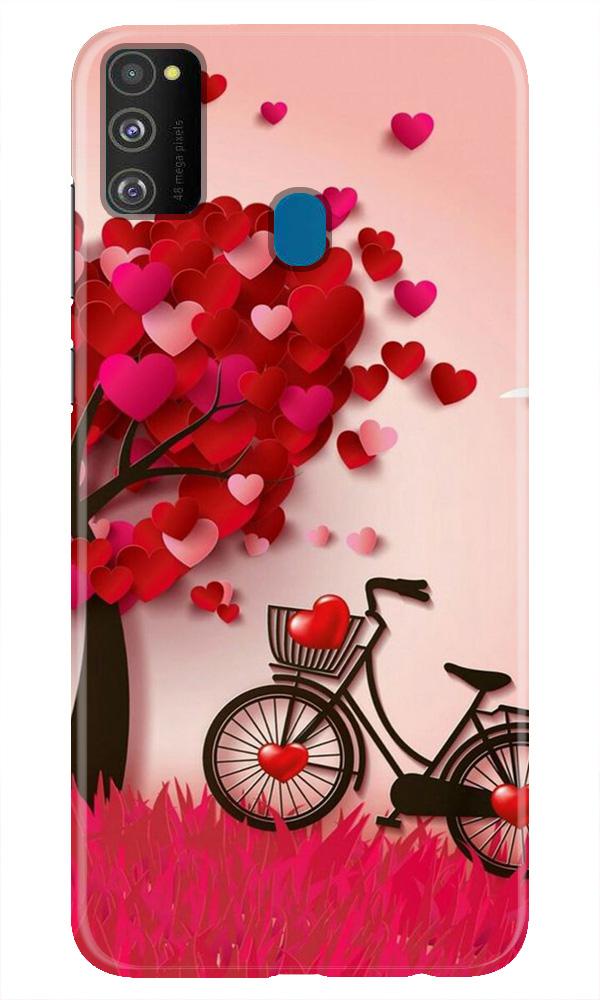 Red Heart Cycle Mobile Back Case for Samsung Galaxy M21 (Design - 222) Red Heart Cycle Case for Samsung Galaxy M21 (Design No. 222)
