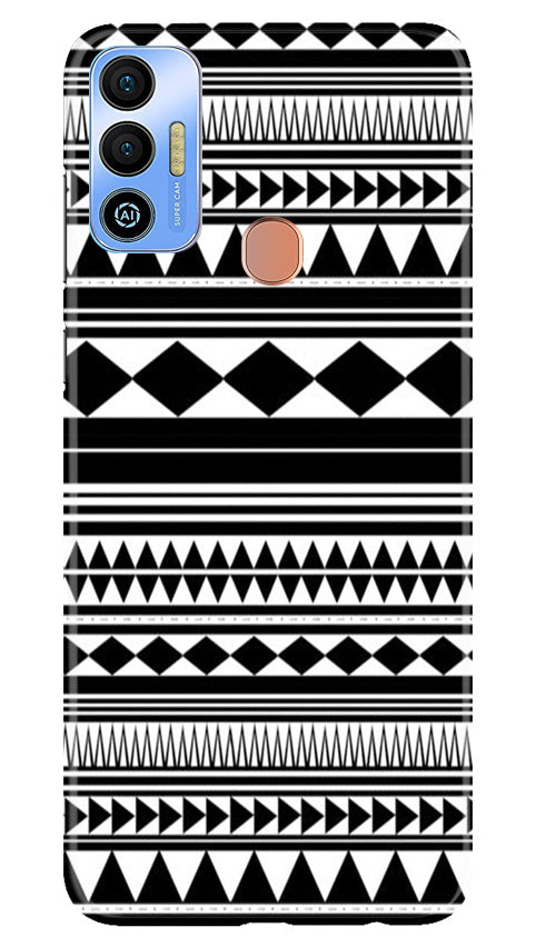 Black white Pattern Mobile Back Case for Tecno Spark 7T (Design - 5) Black white Pattern Case for Tecno Spark 7T
