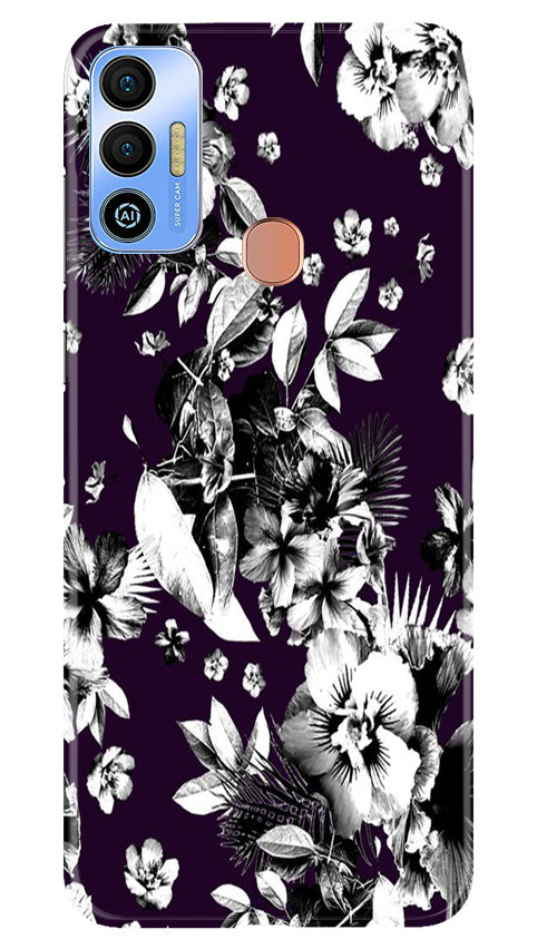 white flowers Mobile Back Case for Tecno Spark 7T (Design - 7) white flowers Case for Tecno Spark 7T