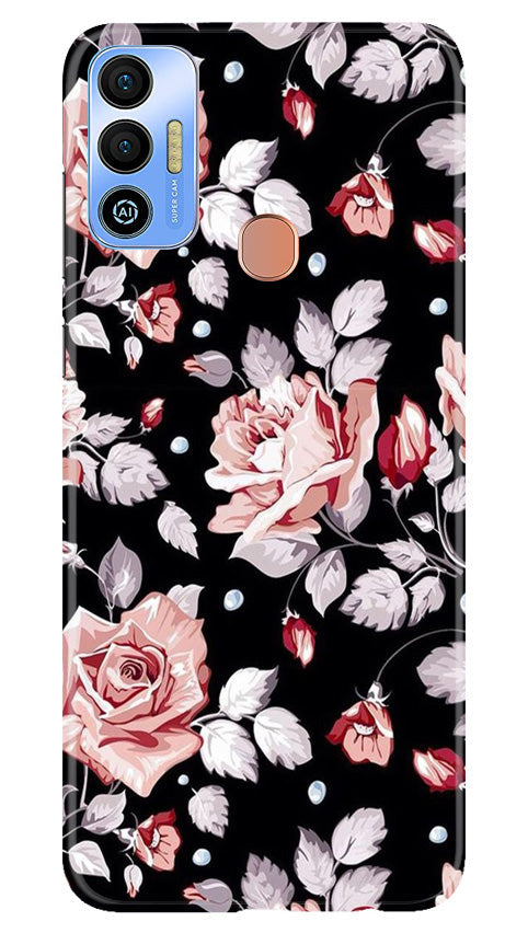 Pink rose Mobile Back Case for Tecno Spark 7T (Design - 12) Pink rose Case for Tecno Spark 7T