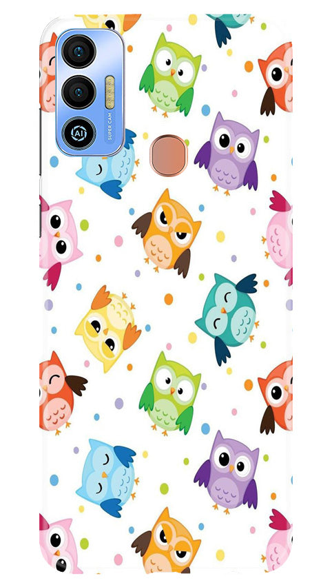 Owl Baground Pattern shore Mobile Back Case for Tecno Spark 7T (Design - 13) Owl Baground Pattern shore Case for Tecno Spark 7T