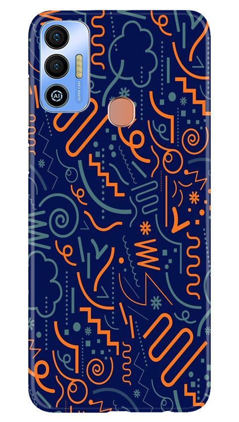 Line Art Baground Mobile Back Case for Tecno Spark 7T (Design - 26) Line Art Baground Case for Tecno Spark 7T